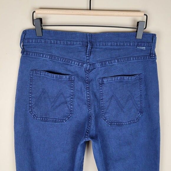 Mother Size 28 The Breaker Crop Jeans Straight Leg Stretch Eclipse Blue - Picture 5 of 12